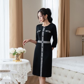 Đầm nữ dáng nẹp đính khuy LAMER L63F23Q027