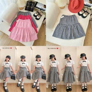  Chân váy midi hè thu bé gái chân váy 2 tầng dáng dài tôn dáng xinh chân váy bé gái lớn 