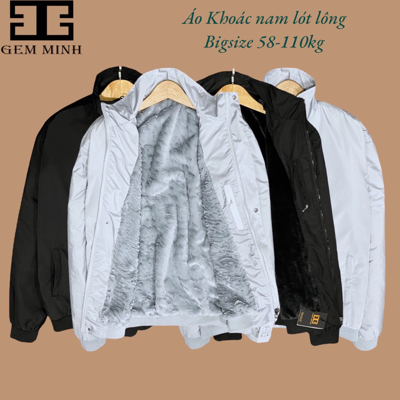 áo khoác nam bigsize 58-110kg lót lông mặc ấm áo phao nam mùa đông