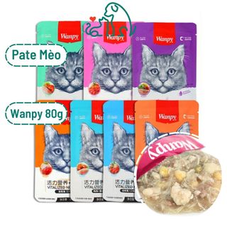 Pate mèo Wanpy 80g thức ăn ướt mèo nhiều vị dinh dưỡng - Bivido