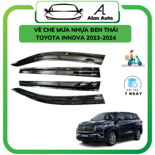 Vè che mưa xe toyota innova cross 2024, bộ vè mưa chất liệu nhựa đen abs thái lan.
