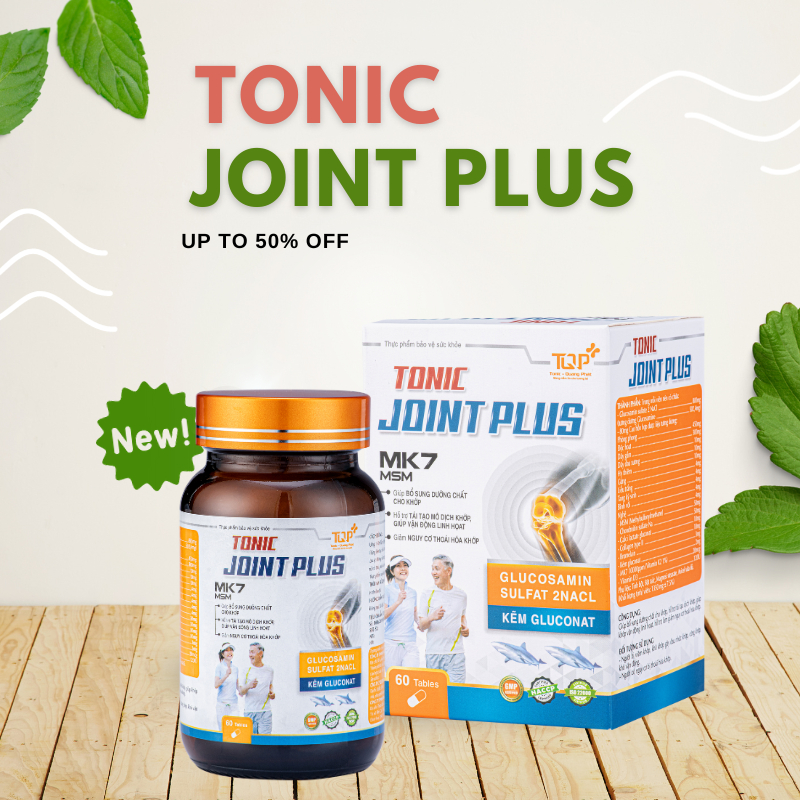 Viên Xương Khớp  Tonic Joint Plus -  Tonic Pharma  - Phục Hồi Tái Tạo Sụn Khớp,Hỗ Trợ Xương Khớp Chắc Khỏe  - Lọ 60 viên