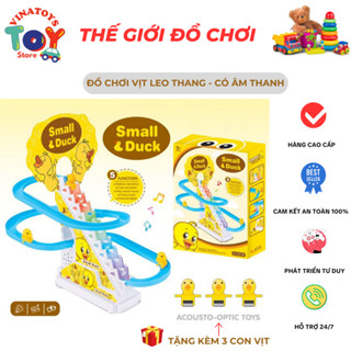 Đồ Chơi Cầu Trượt Vịt Vàng Leo Thang Cho Bé VINATOYS, Có Âm Thanh Nhạc Vui Nhộn, Kích Thích Tư Duy (Kèm 3 Con Vịt)