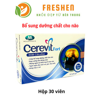 Viên uống CEREVIT FORT GIÚP TĂNG CƯỜNG LƯU THÔNG MÁU ,BỔ NÃO cung cấp dưỡng chất cho não