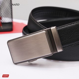 Thắt lưng nam titanium khóa tự động da bò thật cao cấp bền đẹp sang trọng công sở đi làm học dây nịt tăng nato