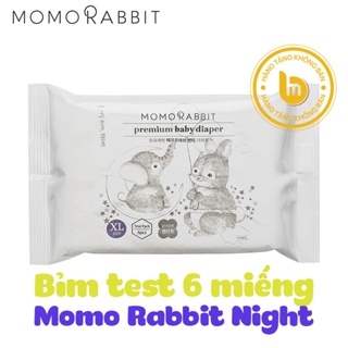 QUÀ TẶNG Bỉm test Momo Rabbit Night - pack 6 miếng - size L XL