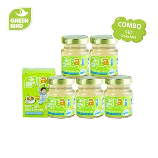 Combo 5 hũ nước yến cho trẻ em green bird babi - green bird - hương vani -