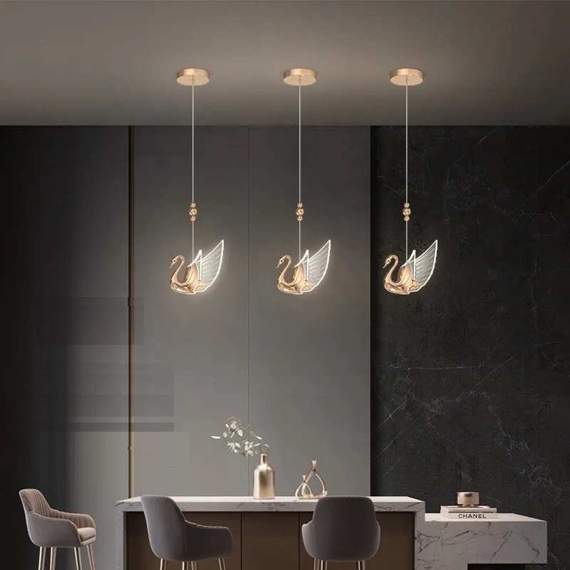Đèn thả Phale Swan hình chim thiên nga LOẠI 1 dây có quả Decor trang trí nội thất HIỆN ĐẠI - Thiết kế theo yêu cầu