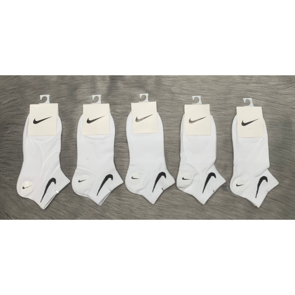 Combo 5 đôi tất Vớ Nike Trắng Đen Thể Thao Nam Nữ Cổ Ngắn Cổ Trung Thời Trang Unisex , ảnh thật