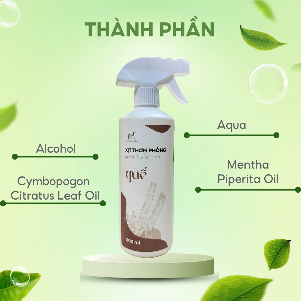 Xịt thơm phòng Mộc Nhiên Hương 500ml xua đuổi muỗi và côn trùng, thơm phòng nhiều hương