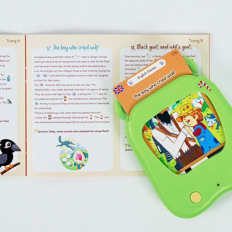 Máy đọc truyện song ngữ 100 truyện thơ Anh Việt chính hãng Kennen bảo hành 6 tháng