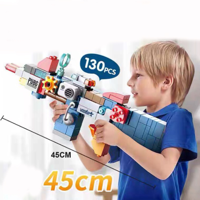 Đồ chơi mô hình súng đồ chơi lắp ráp duplo chính hãng Feelo, 130 chi tiết