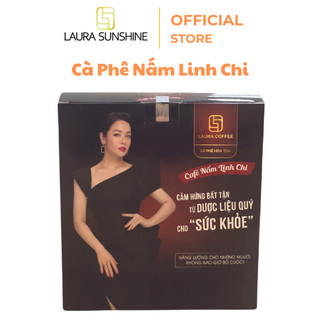 Cà phê nấm linh chi laura coffee, cà phê hòa tan nhật kim anh, hộp 10 gói x 18 gram