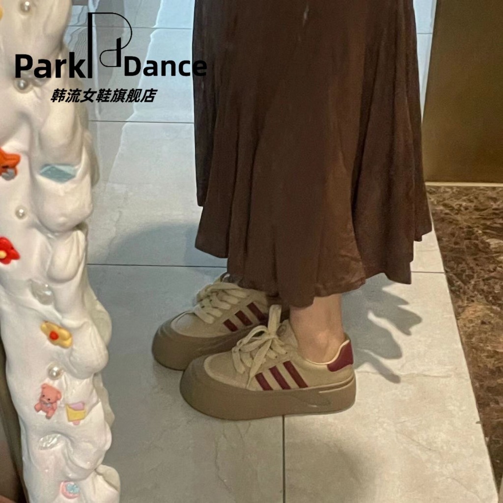 Giày thể thao nữ sneaker nữ đế bánh mì độn đế phong cách hàn quốc đẹp êm chân giá rẻ dễ phối quần áo màu be đỏ - G1