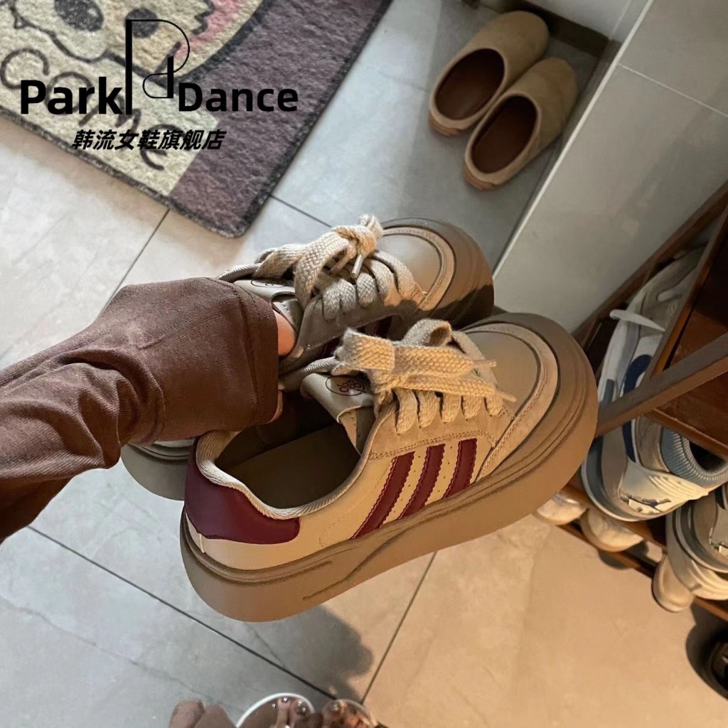 Giày thể thao nữ sneaker nữ đế bánh mì độn đế phong cách hàn quốc đẹp êm chân giá rẻ dễ phối quần áo màu be đỏ - G1