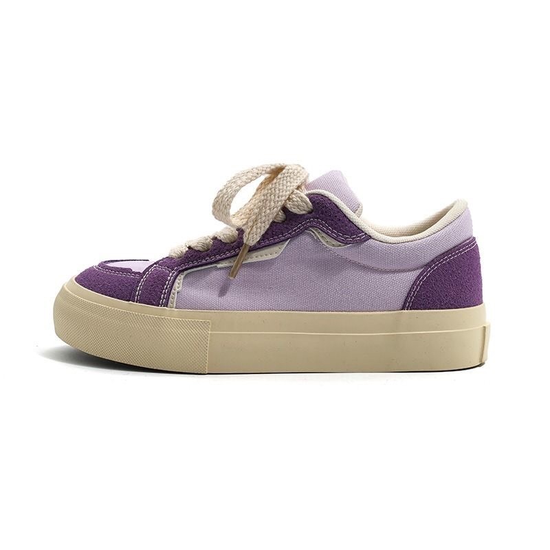 Giày thể thao nữ sneaker nữ màu tím đế bằng phong cách hàn quốc giá rẻ vải canvas thích hợp đi học đi chơi - G3