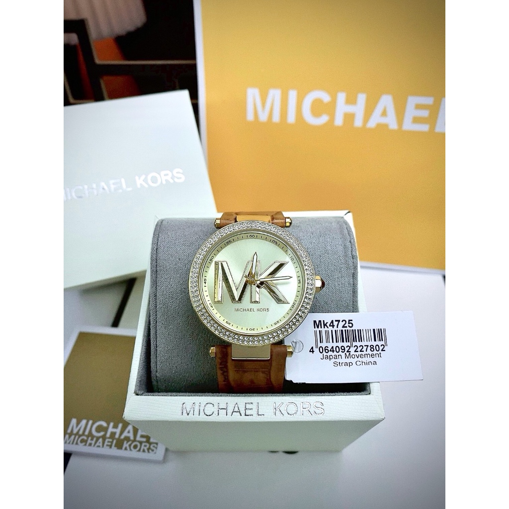Đồng hồ nữ Michael Kors MK4725 Parker Three-Hand Brown Leather Watch 39mm, Authentic, Fullbox, Luxur