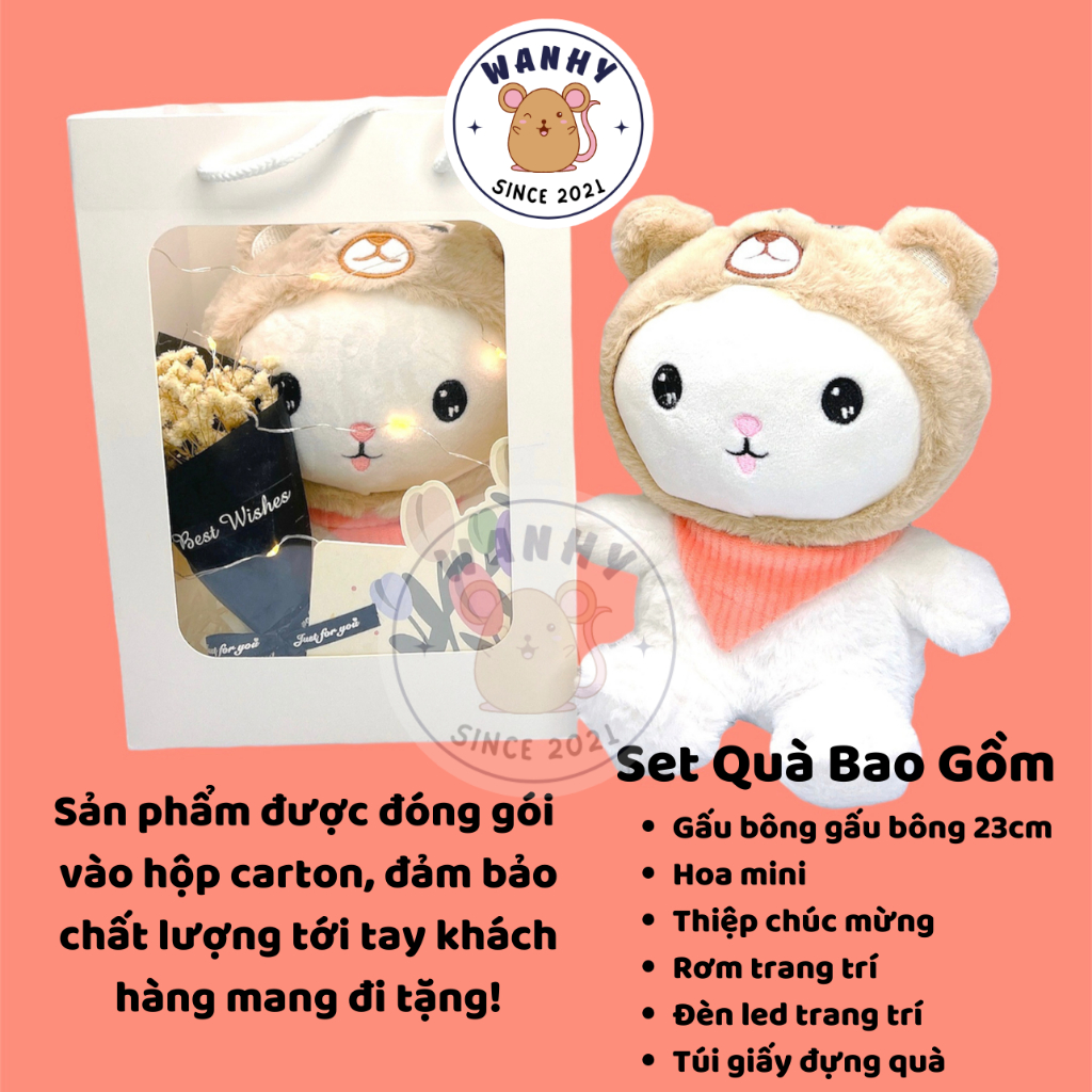 Combo quà tặng sinh nhật bạn trai gái, nam nữ noel, combo gấu bông đẹp