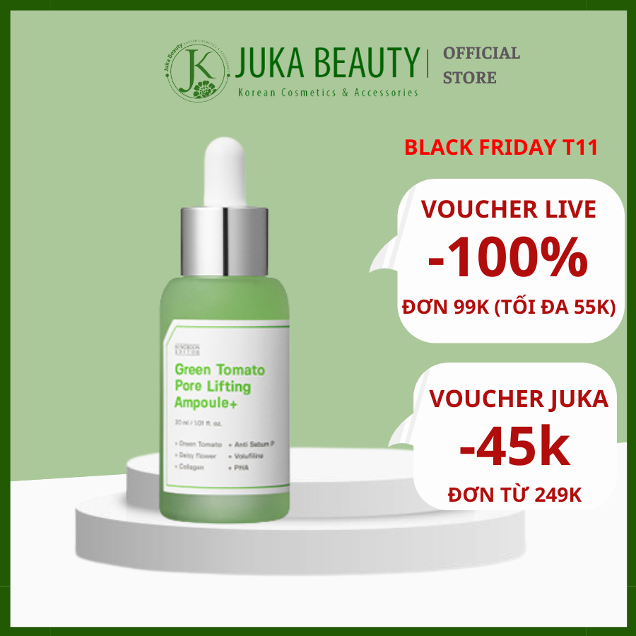 (Bill Hàn -TÁCH SET) Tinh chất cà chua xanh Sungboon Editor Green Tomato Pore Lifting Ampoule+ 30ml