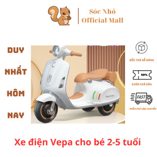 Xe máy điện trẻ em, xe máy điện cho bé vepa 02 tải 35kg, có kết nối nhạc qua buletooth