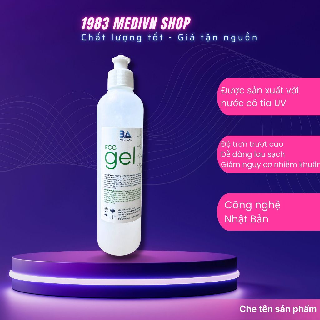 Gel điện tim ECG Konix - Gel siêu âm cho máy triệt lông Aqua chai 250ml