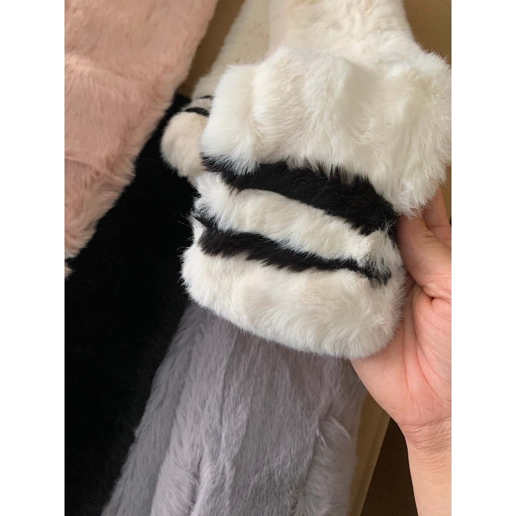 Khăn choàng cổ bằng lông dày dặn siêu ấm thời trang cho người lớn và cho bé