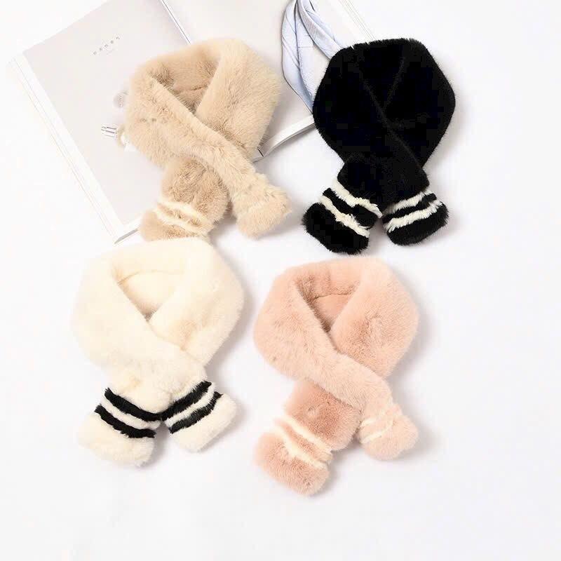 Khăn choàng cổ bằng lông dày dặn siêu ấm thời trang cho người lớn và cho bé