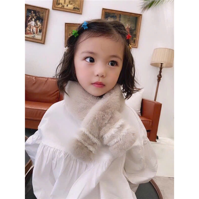 Khăn choàng cổ bằng lông dày dặn siêu ấm thời trang cho người lớn và cho bé