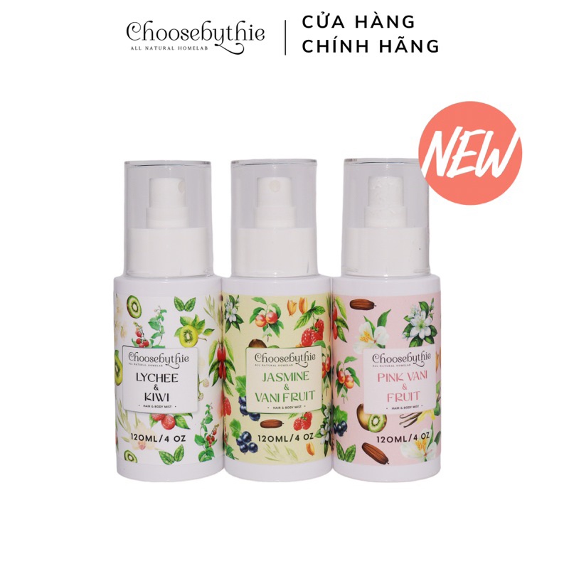 Xịt thơm Bodymist từ thiên nhiên, Nước hoa toàn thân Bodymist hương thơm tươi mát  - Choosebythie