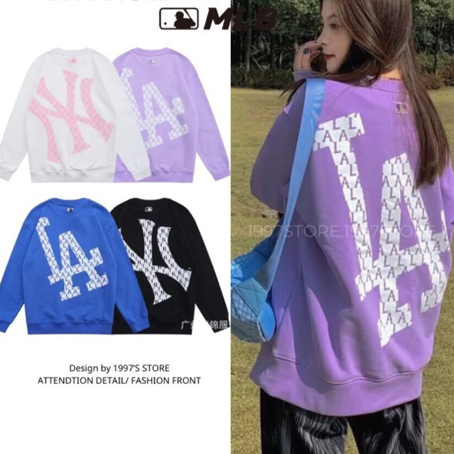 Áo Sweater MLB Hoạ tiết 2023 Full tag Mác cho Nam và Nữ