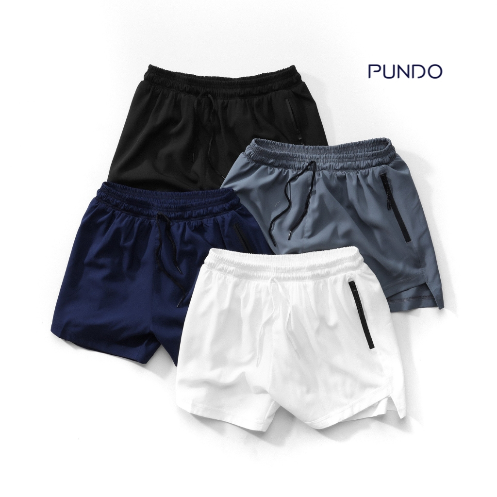 Quần thể thao nam ngắn 2 lớp túi có dây kéo PUNDO QSPD19