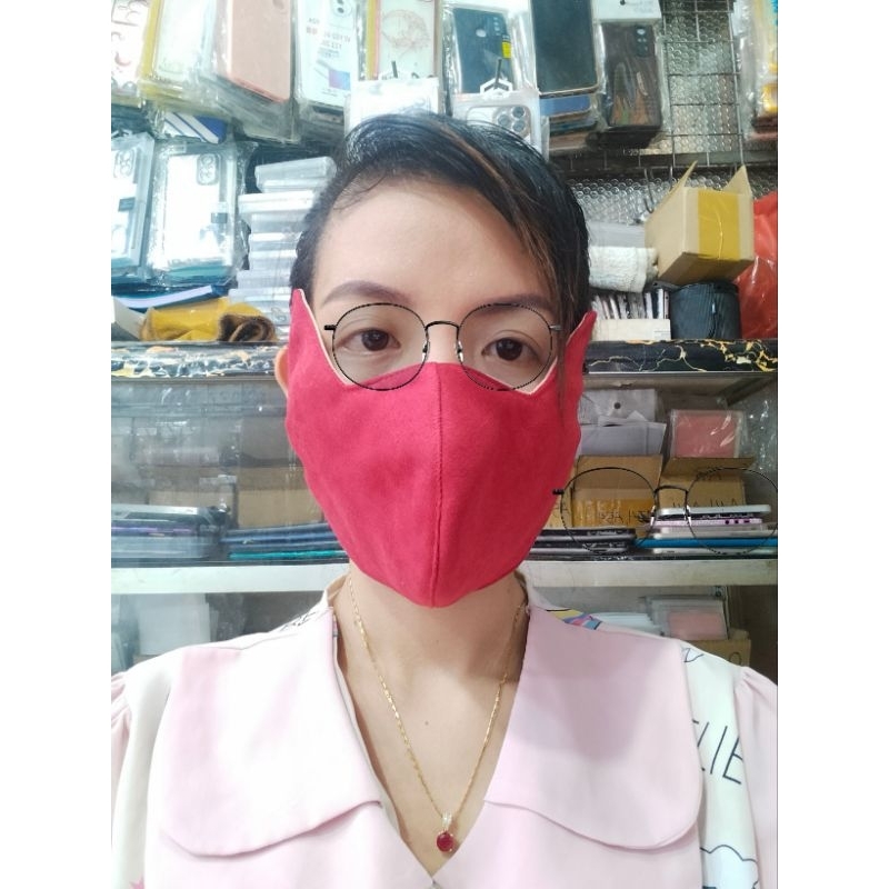 Khẩu Trang Tai Mèo Vải Nhung 2 Lớp Chống Nắng, Giữ Ấm Nhiều Màu