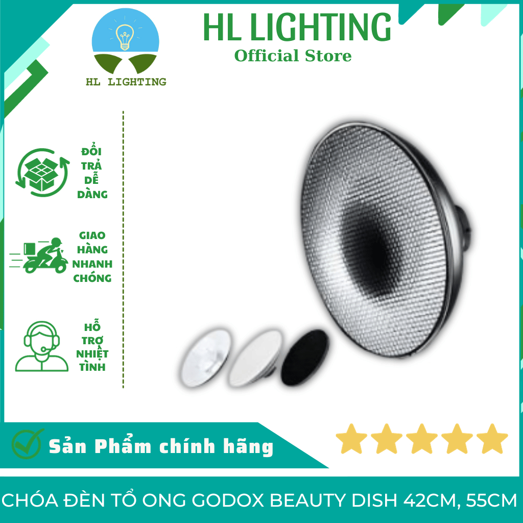 Chóa Đèn Tổ Ong Godox Beauty Dish 42cm 55cm - Chụp Ảnh Chuyên Nghiệp, Đẹp Lấp Lánh HL Lighting