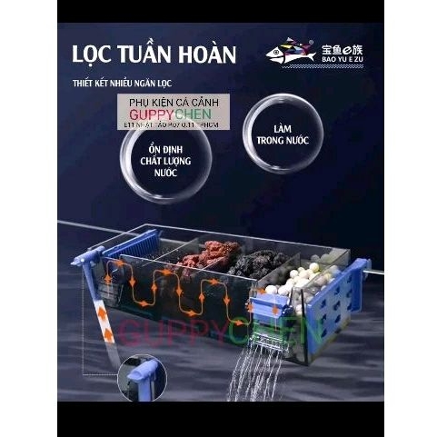 Lọc Tràn Trên Kẹp Thành Bể Cá Cảnh Thủy Sinh - BAOYU G30 G50 G60