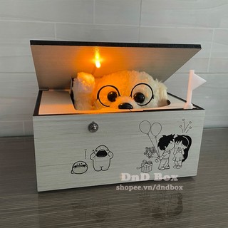Quà Sinh Nhật [hàng độc lạ]. Đồ chơi hộp gỗ Useless Box có khắc tên, khắc ảnh theo yêu cầu làm quà tặng sinh nhật