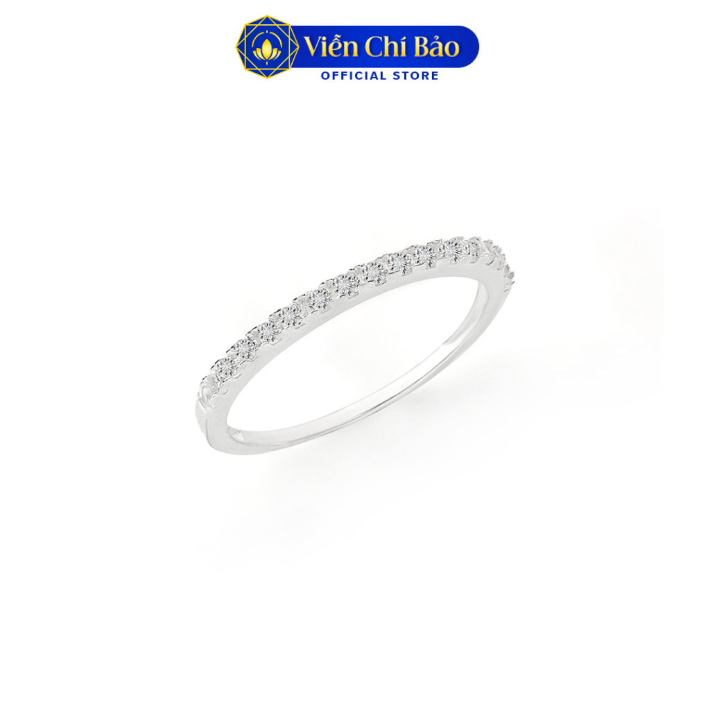 Nhẫn bạc nữ một hàng đá chất liệu bạc 925 thời trang phụ kiện trang sức nữ thương hiệu Viễn Chí Bảo N400785