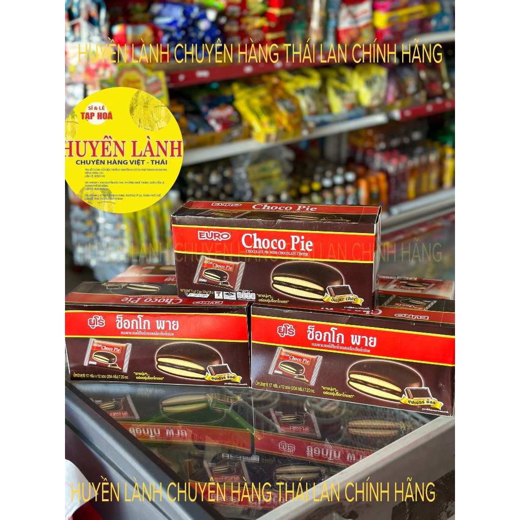 Bánh Chocopie Euro Thái Lan hai vị 12 cái/hộp- 216g