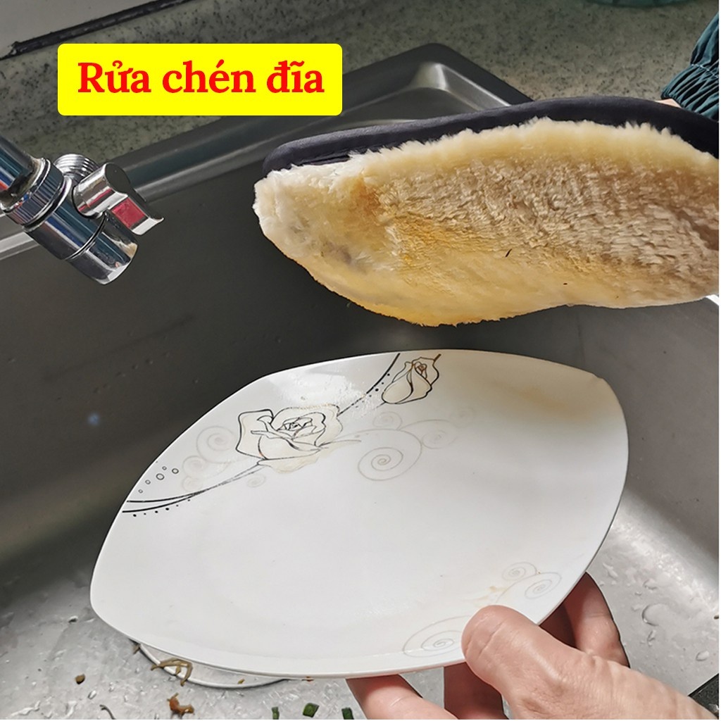 Găng tay rửa xe đa năng, đánh bóng, lau rửa ô tô lông cừu