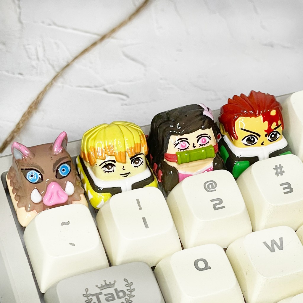 Demon slayer keycap, Nút bàn phím, 1u keycap, Nút bàn phím từ keo resin, Keycap handmade.