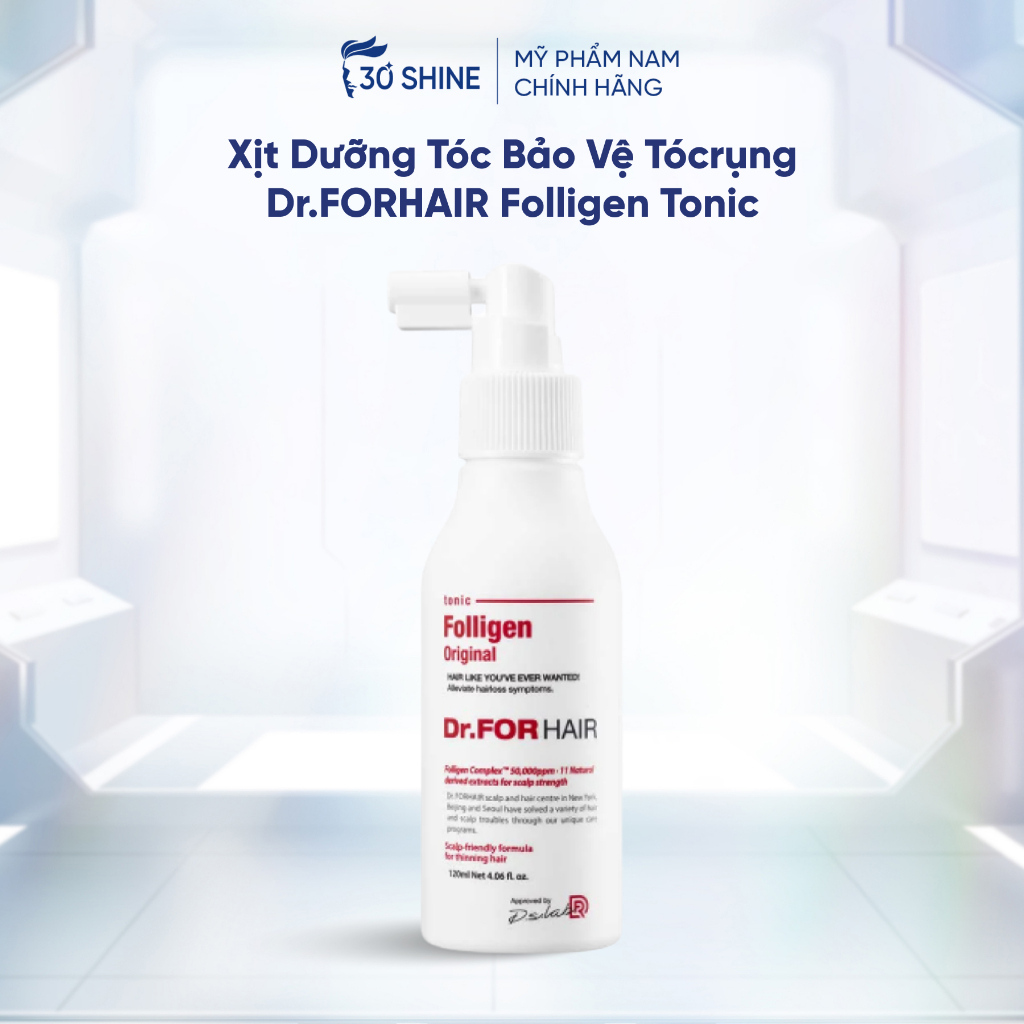 Xịt dưỡng tóc bảo vệ tóc khỏi nhiệt giảm gãy rụng tinh chất dưỡng tóc mềm mượt Dr.FORHAIR Folligen Tonic