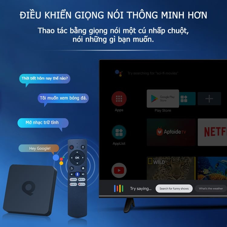 Tivi Box / Android box - Xem 200 kênh truyền hình miễn phí - Youtube không quảng cáo