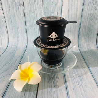 Davi cà phê - phin cà phê davi coffee cao cấp màu đen, phin màu đen, phin pha cafe chuẩn bộ phin pha cà phê ngon