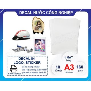 DECAL IN TRƯỢT NƯỚC IN MỰC PIGMENT KHỔ 30cm*40cm( XẤP 10 TỜ)