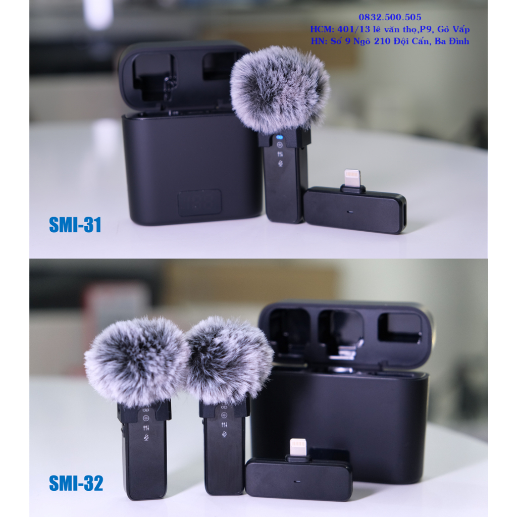 Micro Thu Âm Không Dây Điện Thoại SMI-31/SMI-32 Hỗ Trợ Lọc Ồn 90%