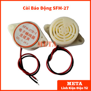 Còi báo động sfm27 3-24vdc tìm xe, báo trộm - còi báo động liên tục sfm-27 màu trắng/màu đen