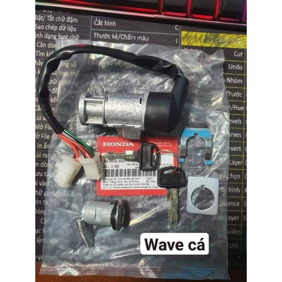 Bộ ổ khóa xe dream wave,zx 2 cạnh Cartool [Giá cực sốc]