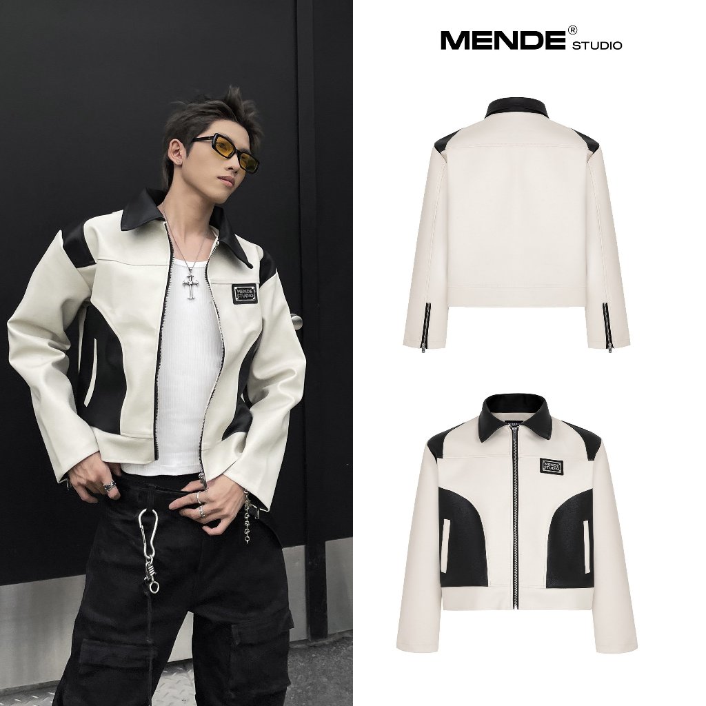 INDIE LEATHER JACKET | áo khoác da kem MENDE