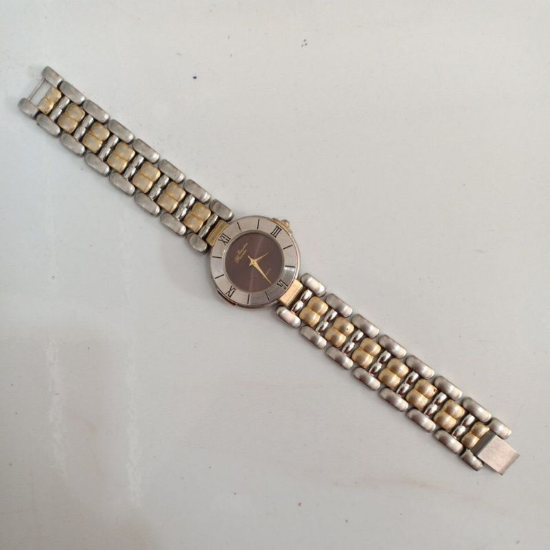 Đồng hồ si nhật nữ hiệu EXECUTIVE PREMIER demi mạ vàng 23k gold rhodium phù hợp nữ tay to