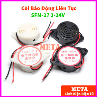 Còi báo động liên tục sfm-27 3-24vdc - còi báo động sfm27 tìm xe, báo trộm màu trắng/màu đen