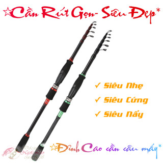 Cần Câu Máy Rút Gọn SHARK HUNTER - Carbon CAO CẤP - Cần câu cá xa bờ, lăng-xê, lure, câu rê... 1m8 2m1 2m4 2m7